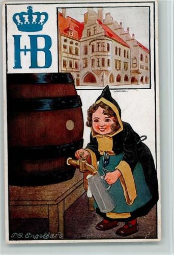 Münchner Kindl zapft Bier - Hofbräuhaus Engelhard, P.O. / POE