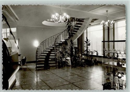 Immenhausen Süssmuth Glashütte 1965 Foto AK Treppenaufgang im Ausstellungshaus