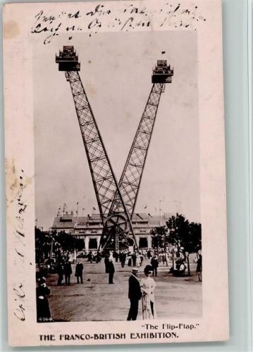 London The Franco British Exhibition - Karussel Flip-flap 1908 AK Jahrmarkt