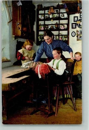 Verlag Vogel Nr. 2176 - Kulturbilder - Kinder Klöppeln Spitze (Klöppeln)