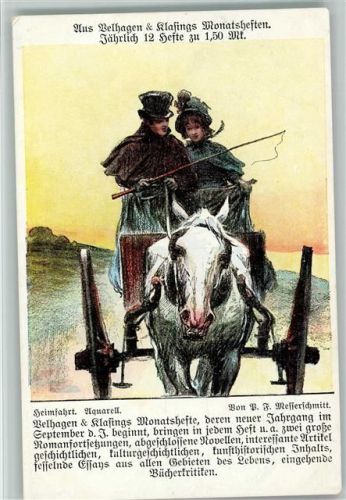 Heimfahrt mit der Kutsche Gemälde von Messerschmitt