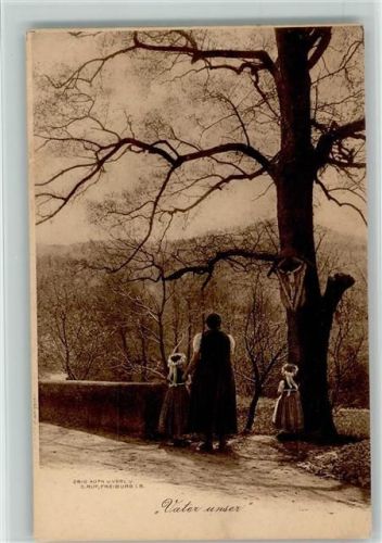 Vater unser - Gebet am Wegekreuz 1900 AK Schwarzwald