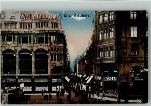 Köln Stadt Werbung am Stollwerck Haus: Dental Depot A. Sören ca 1915 AK