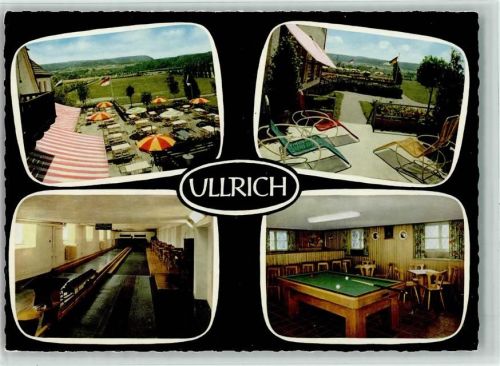 W8731 Elfershausen , Unterfr Gasthaus Ullrich Kegelbahn, Billiardtisch ca 1975 AK Billard