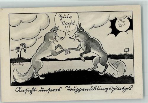 sign Barlog Nr. 8711 Truppenübungsplatz - Der Fuchs sagt Gute Nacht