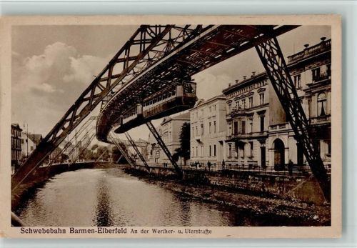 Elberfeld an der Werther- u. Uferstraße ca 1917 AK