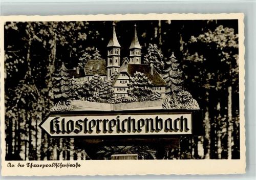 Holzgeschnitzter Wegweiser , Klosterreichenbach