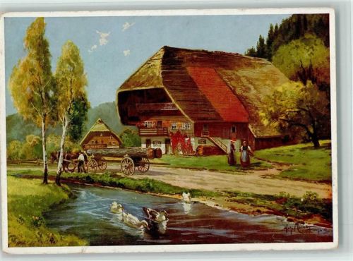 Schwarzwaldhaus, Bauernhaus , Pferdegespann