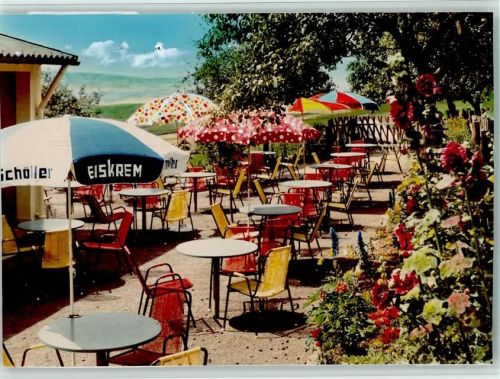 31840 W3253 Rohden FOTO KEINE AK Terrasse Sonnenschirme