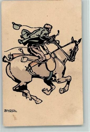 BKW Serie 697- 3 sign R. Vogel - Polospieler Sport Reiten Künstlerkarte