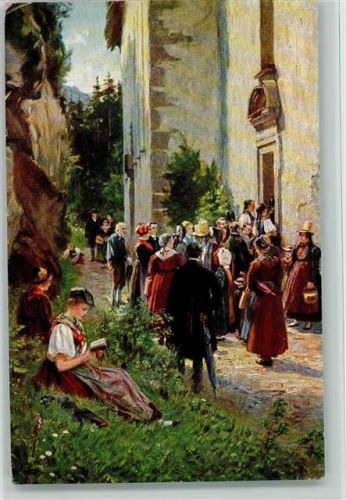 Serie VI Nr. 3 - Vor der Wallfahrtskirche - Kirchgang - Trachten