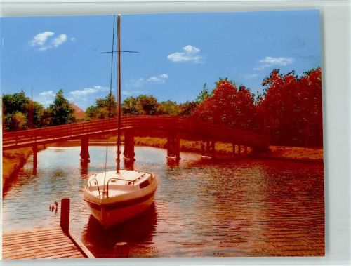 31558 W3055 Hagenburg b Wunstorf FOTO KEINE AK Kanal mit Neuer Brücke Segelboot
