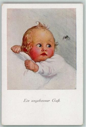 M. Munk Nr. 923 - Baby mit einer Spinne
