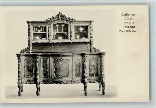 Nußbaum Büfett geschnitzt Foto keine AK