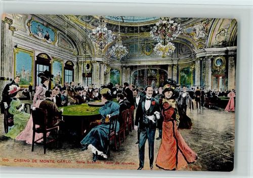 Casino Monte Carlo - Table de roulette 1912 AK Roulette