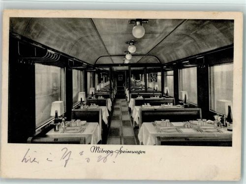 Mitropa Innenansicht 1925 AK Speisewagen