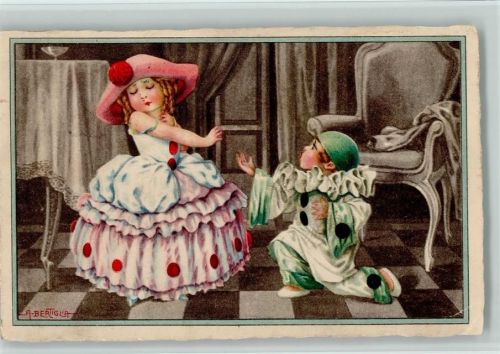 Kinder - Pierrot - Maskerade Bertiglia, A. Künstlerkarte