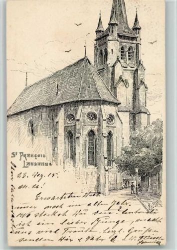 Lausanne St. Francois Kirch - Federzeichnung 1905 V.C. 76 AK