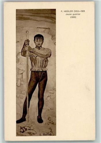 Jeune guerrier - Krieger Hodler, F. Künstlerkarte