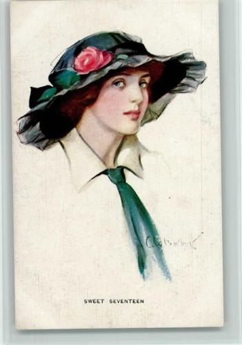 sign C.W. Barber - Sweet Seventeen - Hutmode - Carlton Serie 687-4 AK