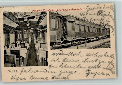 Innenansicht und Wagon 1913 AK Speisewagen