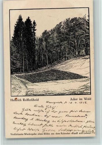 Heinrich Reifferscheid - Acker im Wald - aus dem Kalender Kunst und Leben