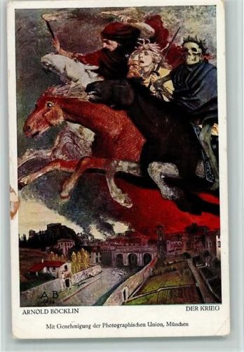 der Tod reitet mit - "Der Krieg" AK Böcklin, A.