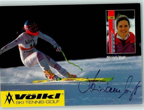 Miriam Vogt bei der Abfahrt Original Autogramm Ski