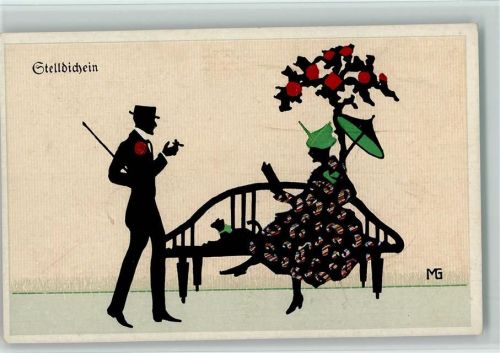 Nr. 233 Fasto Silhouetten - Stelldichein - Liebespaar, Parkbank Graf Marte