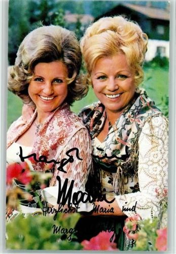 Maria und Margot Hellwig Original Autogramm Schlagersänger