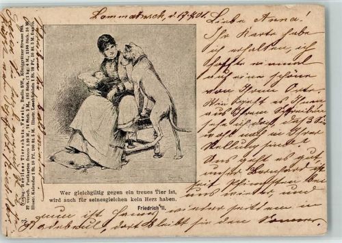 Mutter mit Baby der Hund schaut zu 1901 AK