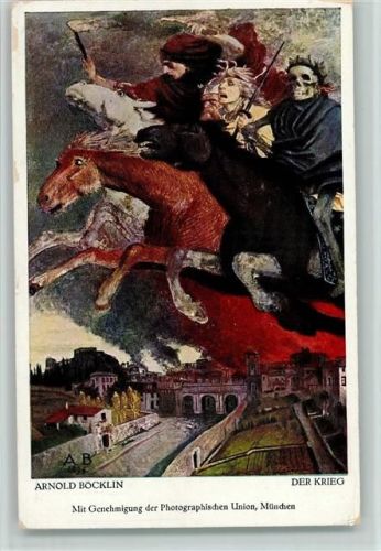 der Tod reitet mit - "Der Krieg" AK Böcklin, A.