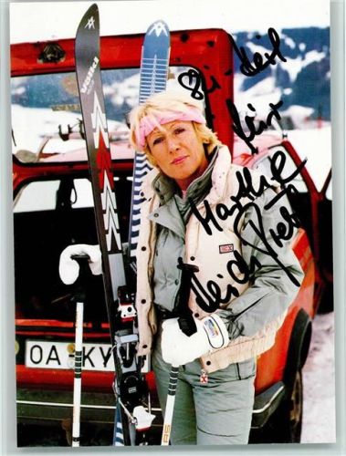 Heidi Biebl Original Autogramm Ski