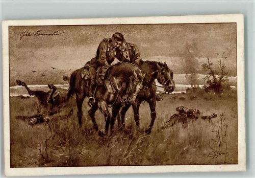 sign Schlemo - Gute Kameraden auf dem Pferd - Gefallene Soldaten gefallener Soldat