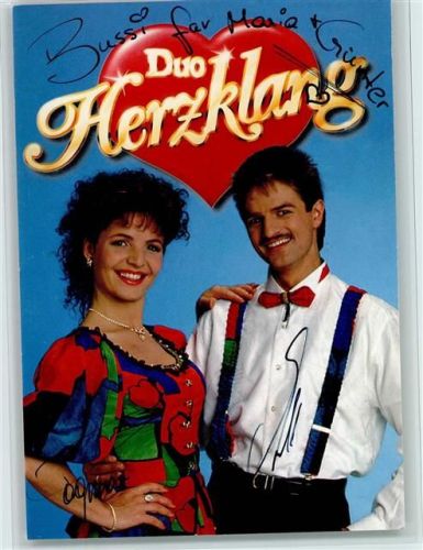 Duo Herzklang Volksmusik Original Autogramm Schlagersänger