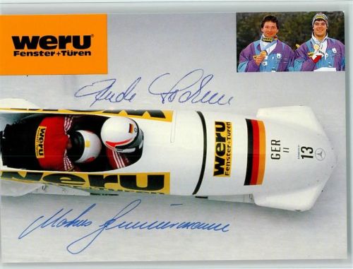 Original Autogramm Rudi Lochner und Markus Zimmermann im Bob Bob