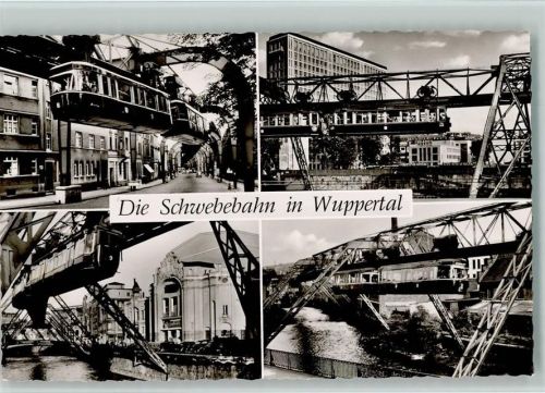 Wuppertal 4 versch. Abbildungen Schwebebahn 1953 Foto AK