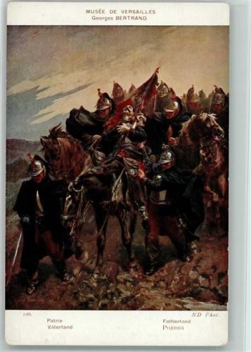 WK I Gemälde von Bertrand "Vaterland" Kavallerie Gefecht WK I und WK II