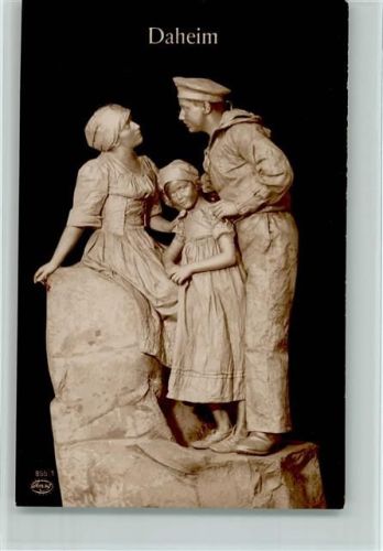 Serie Daheim - Lebend Skulptur - Matrose mit Frau und Kind Matrosenliebe