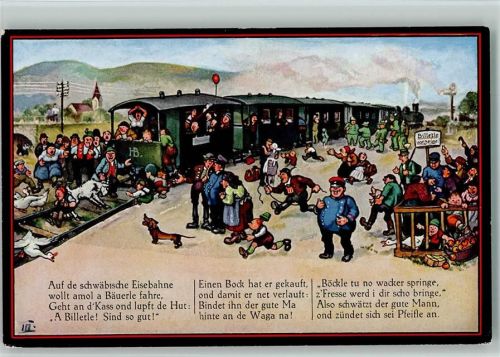 Serie 245 in 4 Bildern , Bild 3 - Schwäbische Eisenbahn Böttcher, H. Künstlerkarte