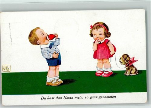 Kinderpoesie, Junge will ein Herz essen, Hund 1932 AK