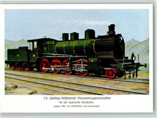 Hanomag - für die panische Nordbahn - Nr. 66 aus der Kassette 96 Histor. Lok-Postkarten 1977 AK Lokomotive