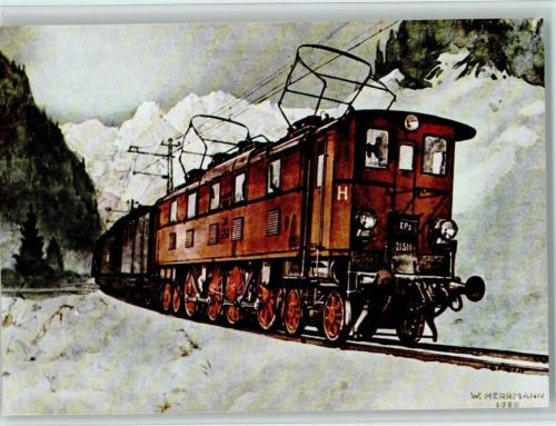 Elektr. Lok EP 5 - Nr. 80 aus der Kassette 96 Histor. Lok-Postkarten 1977 AK Lokomotive