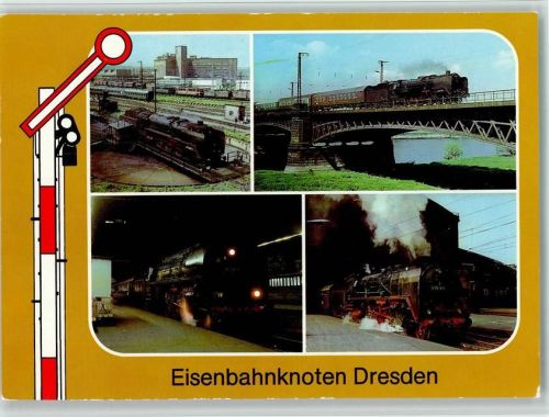 O8000 Dresden Eisenbahnknoten - 01 204 mit D 378 Istropolitan 1986 AK Lokomotive