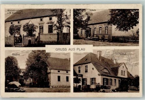 Plau Warenhandlung von W. Koschker Schule Gasthaus Schloss
