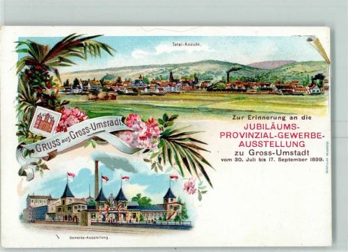 64823 W6114 Groß-Umstadt Lithographie Jubiläums-Provinzial-Gewerbe-Ausstellung