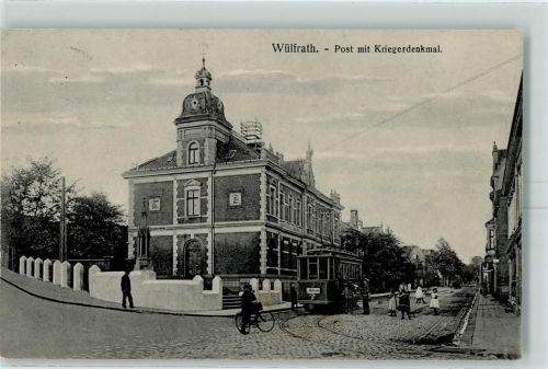 Wülfrath 1912 Post mit Kriegerdenkmal Straßenbahn