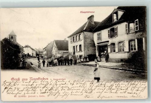 Neunkirch-les-Sarreguemines 1899 Hauptstraße Konsum-Geschäft