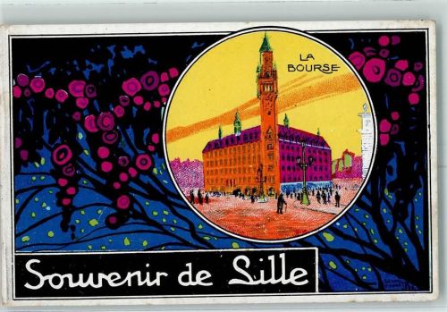 Lille La Bourse AK Börse Lithographie / Künstlerkarte