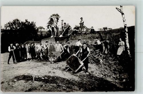Backnang 1925 Beim Planieren der Plakes Ort handschriftlich